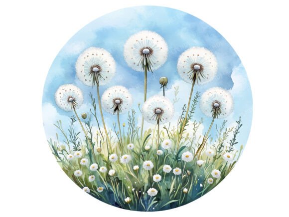 30 Round Watercolor Wildflower Clipart: Creative Uses for Crafters, Designers, and DIY Enthusiasts