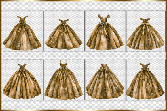 8 PNG Champagne Gold Princess Dresses: Elevating Creative Projects with Fairy-Tale Elegance