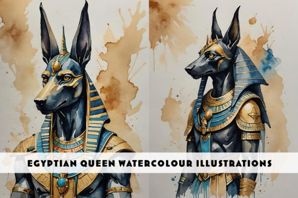 Anubis Egyptian God Watercolour Duo: Practical Uses in Creative and Professional Projects
