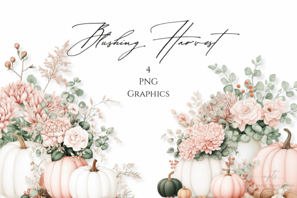 Blushing HarvestPastel Fall Clipart: A Soft Touch for Autumn Designs