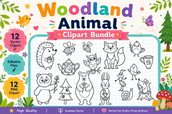 Bring the Magic of the Forest to Your Creative Projects with the Woodland Animal Clipart Bundle