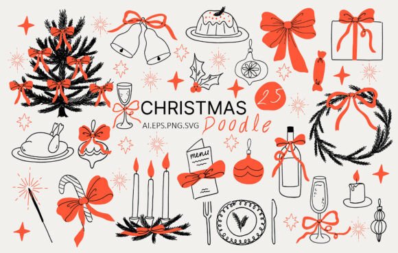 Enhance Your Holiday Crafting with the Christmas Doodle Set