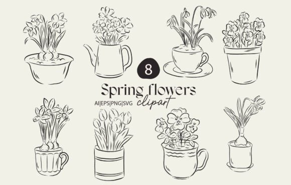 Exploring the Spring Flower Line Art Collection: A Versatile Resource for Creative Design