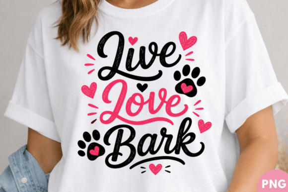 Live Love Bark Dog Lover T-shirt PNG Design