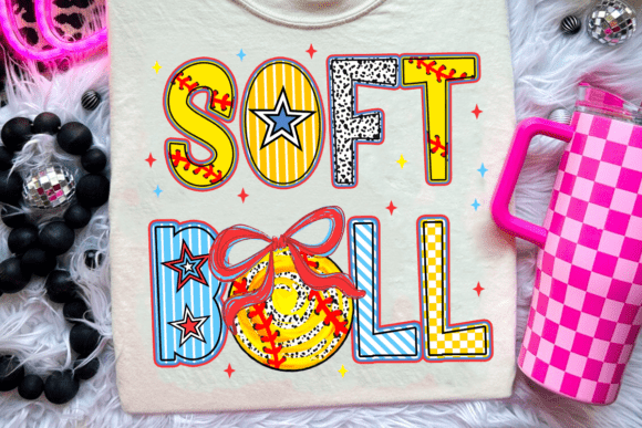 Softball Coquette PNG, Brushstroke Bow: A Versatile Design Asset for Creative Professionals