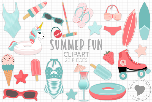 Summer Fun Clipart Graphics: Enhancing Design Projects with Versatile Visuals