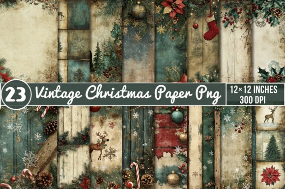 Vintage Christmas Paper Sublimation PNG: A Versatile Design Resource