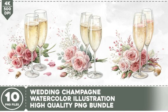 Wedding Champagne PNG Bundle: A Practical Resource for Creative Professionals